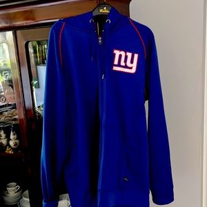 NY Giants XL Mens hooded Blue zippered jacket/Sweatshirt